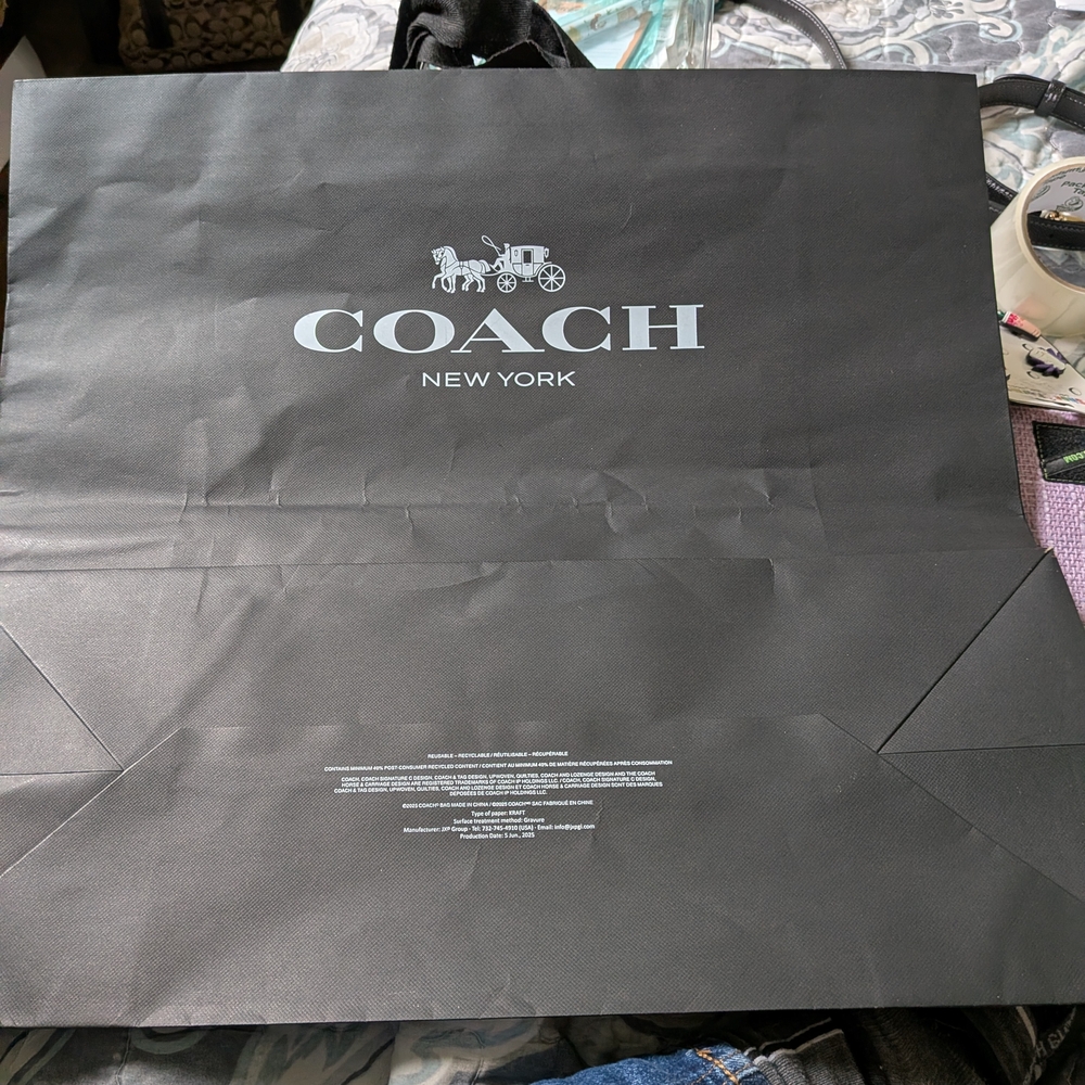 Coach Black Shopping Bag Or‎ white Bag Various Size